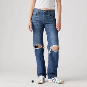 Levi's Low Pro Straight Denim Jeans Women 27in Waist Blue Navy Denim